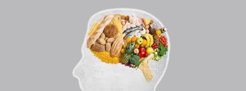 Illustration of gut-brain connection and dietary impact on mood